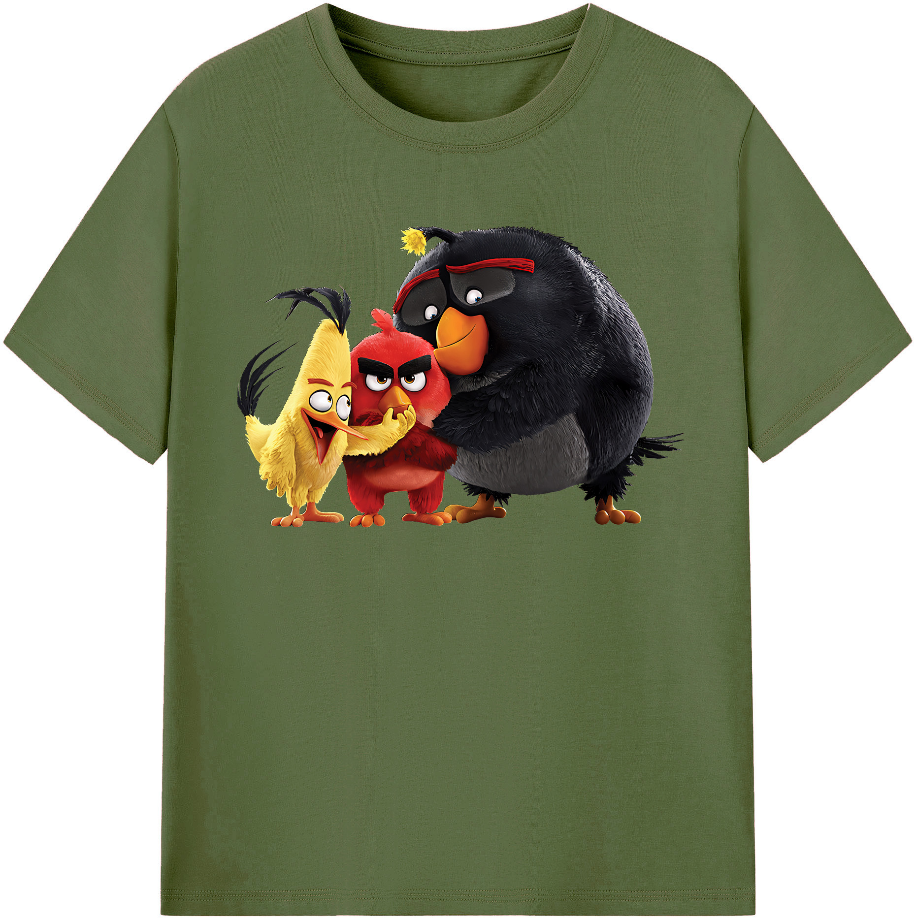 （画像用） Angry Birds アングリーバード 綿100％半袖Tシャツ（フロントプリント）